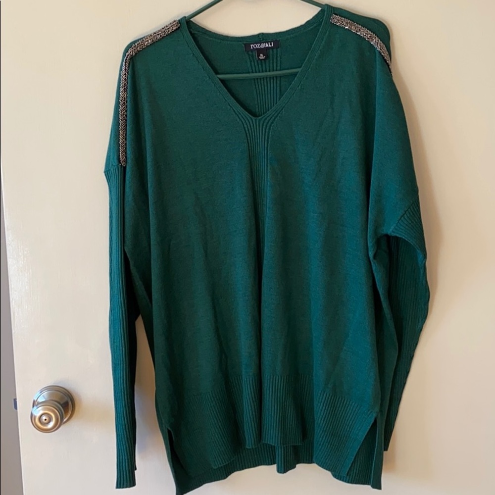 Beaded shoulder sweater